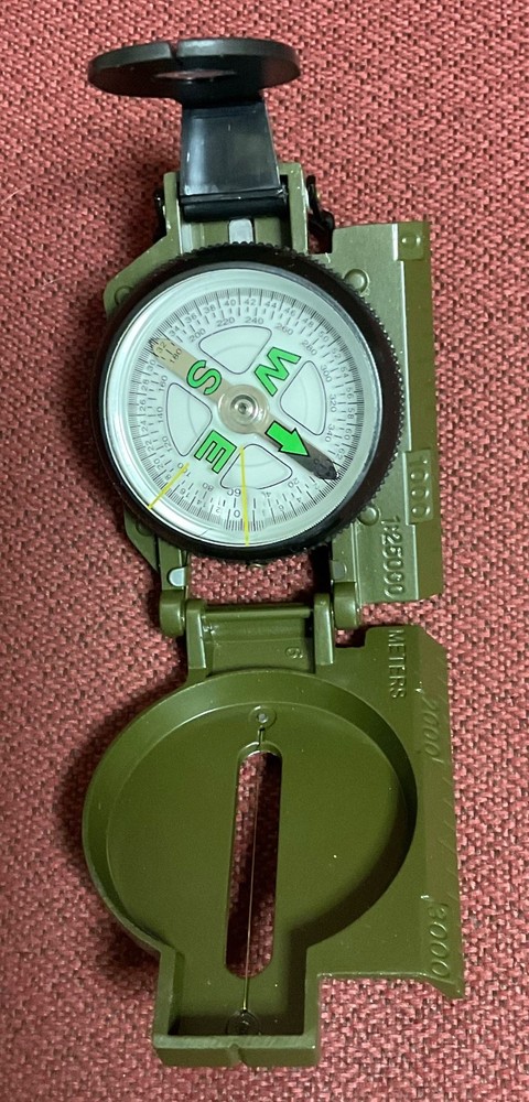US Military Style Hunter Green Lensatic Compass – New