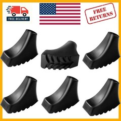 Replacement Rubber Tips for Trekking Poles – 6 Pack, Fit 0.38-0.44 Inch Poles