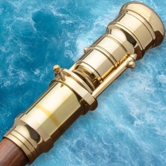 Brass Telescope and Walking Stick | 3-Piece Break-Down Design | 37″ Overall