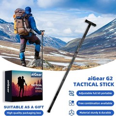 G2 Tactical Hiking Stick Heavy-Duty 6-8 Section Adjustable Walking Staff Men