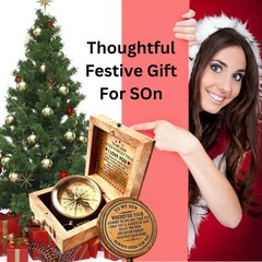 Gift for Son from Mom Dad | Engraved Compass 2″ – 2 inch(3100 lb.), Metallic