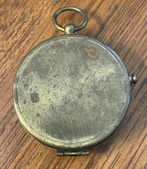 Vintage German Made Hinged Brass Encased Compass Glass Face Needle Lock Switch