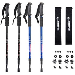 Adjustable Anti-Shock Trekking Sticks – Blue-black