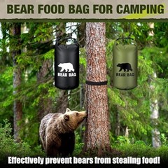 2 Sets Bear Food Bag for Camping Ultralight Food Bag Hanging 20l Black, Green