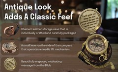 Brass Compass Psalm 32:8 – “I Will Guide You Along the Best Pathway” – 2