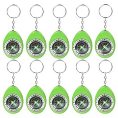 Keychain Compass [10PCS] – Survival Pocket Mini Compass with Key Ring – [Green]