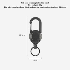 60cm Steel Cable Keychain with User Friendly Spring Hook Great for Daily Use