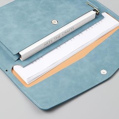 PU Leather A4 File Folder Document Holder with 2 Compartments Envelope Folder