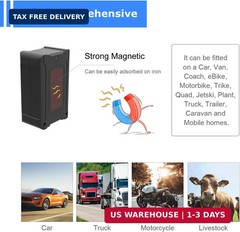 GPS Tracker for Vehicles, 6000Mah Battery Life Up to 90 Days, Waterproof, Magnet