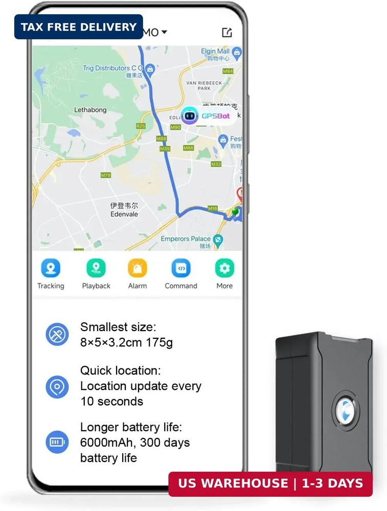 GPS Tracker for Vehicles, 6000Mah Battery Life Up to 90 Days, Waterproof, Magnet