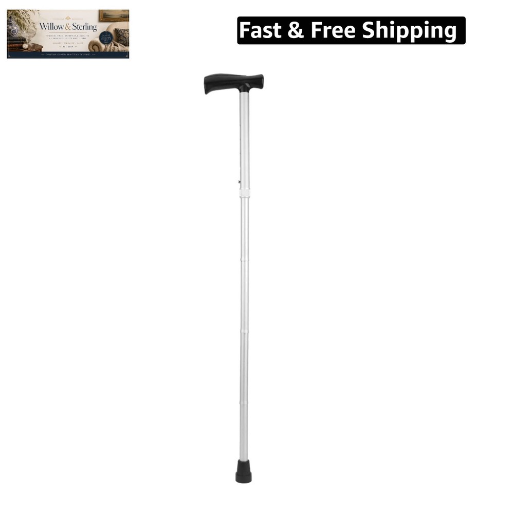 Walking Cane, Folding Cane, Portable Aluminium Alloy Frosted Anti‑Skid Elderl…