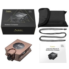 Anbte Compass Hiking Survival, IP65 Waterproof Metal with Bronze