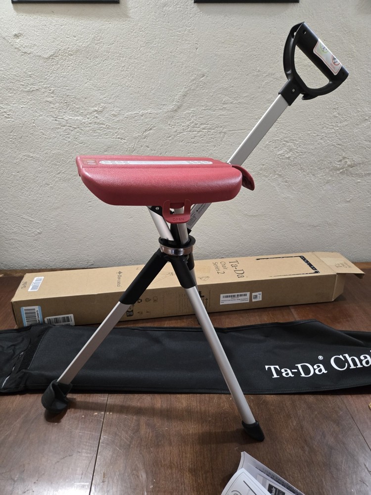 STEP2GOLD Ta-Da Chair Series 2 Portable Trekking Hiking Pole – 34.2″ Red