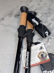 TrailBuddy Trekking Poles NWT Hiking Walking Sticks Cork Grip w/ Tips & Bag Blue