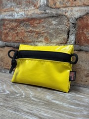 Yellow Mini EDC Pouch USA Made – Trail Wallet Vinyl Zipper Case Stocking Gift