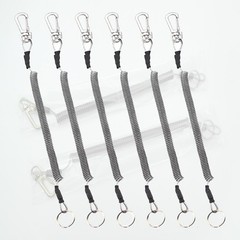 6Pcs Durable Fishing Lanyards Retractable Elastic Ropes Grey PU Material