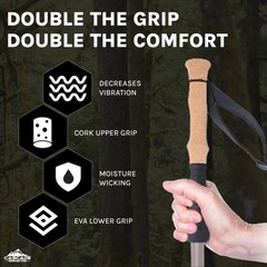 Trekking Poles – Carbon Fiber Monopod Walking or Hiking Sticks with with Accesso
