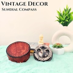 Navigate Destiny with Grace: Exquisite Vintage Brass Compass with Leather Case