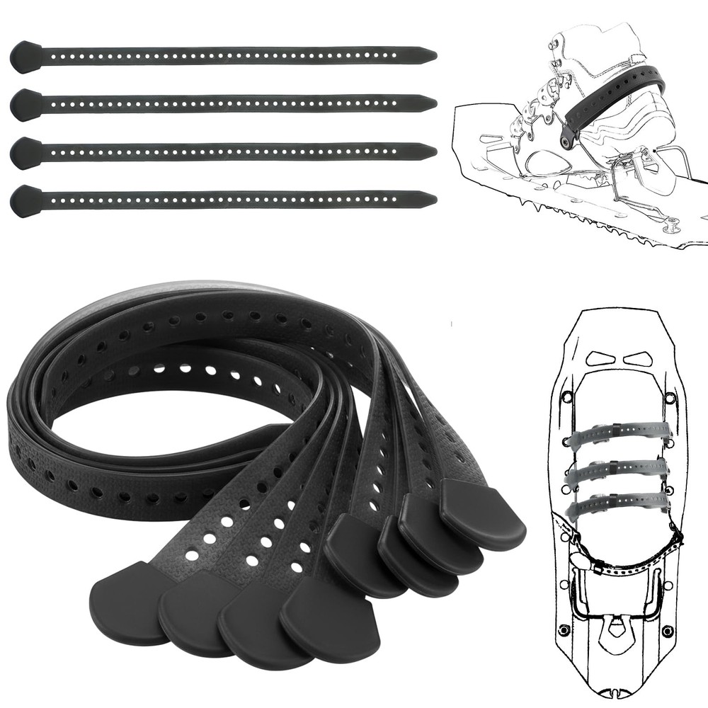 4 Pcs 18″ Classic Snowshoe Strap Kit Black about 18 inches/ 46 cm, black