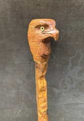 Hand Carved Eagle Head Twisted Wood Solid Walking Stick ( 57” Tall )
