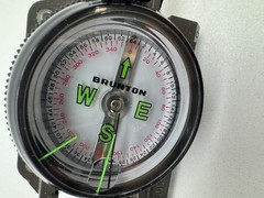 Vintage Brunton Military Style Metal Lensatic Sighting Compass OD Green Field