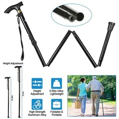 Collapsible Trekking Pole Adjustable Walking Cane Portable Mobility Aid for Men