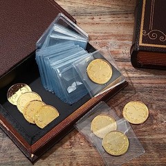 50 Pcs 2.2 x Single Pocket Coin Sleeves Collector Individual 2.2 Inches Square