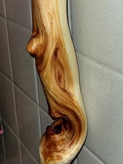 Handcrafted Wooden Walking Stick for Hiking Brown Unique Grain Unisex Adults
