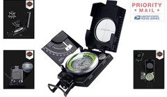 Lensatic Sighting Compass Waterproof Adjustable Prism for Outdoor Activities