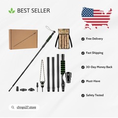 Tactical Aluminum Hiking Stick – Retractable Survival Trekking Pole with Mult…