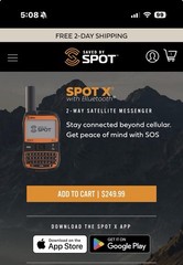 Spot X 2-Way Satellite Messenger Bluetooth SOS GPS Orange Black for Hiking