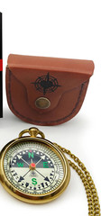 NEW OAKWAY Navigator’s Compass – Mens in leather case w/chain