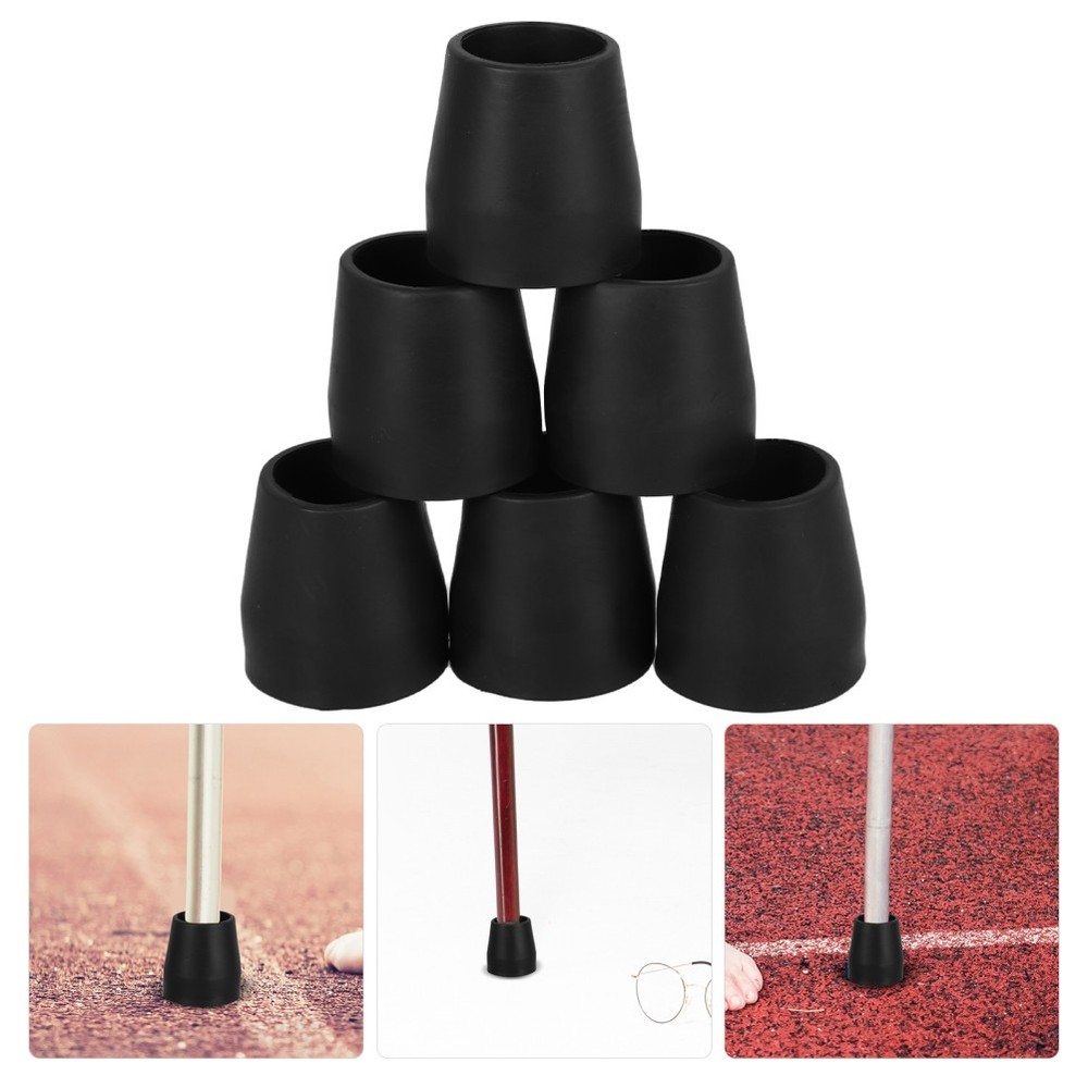 6 Pcs Rubber Hiking Tips Walking Sticks Parts Crutch Caps Pole Protectors