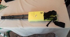 Trekking Poles Adjustable Black Aluminum Rubber Handles Pair