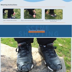 10Tooth Ice Cleats for Children with Flexible Fit for Winter Snow Ice Hiking