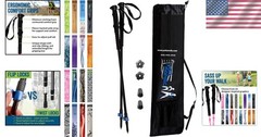 Ergonomic Cushion Grip Hiking Poles with Travel Bag – Fits Heights 5’4″-6’2″