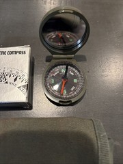 Military Magnetic Compass With Carrying Case Made In Japan