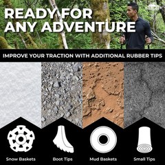 Trekking Poles, Shaft Material: Aircraft- grade 6061 Aluminum with Adjustable…
