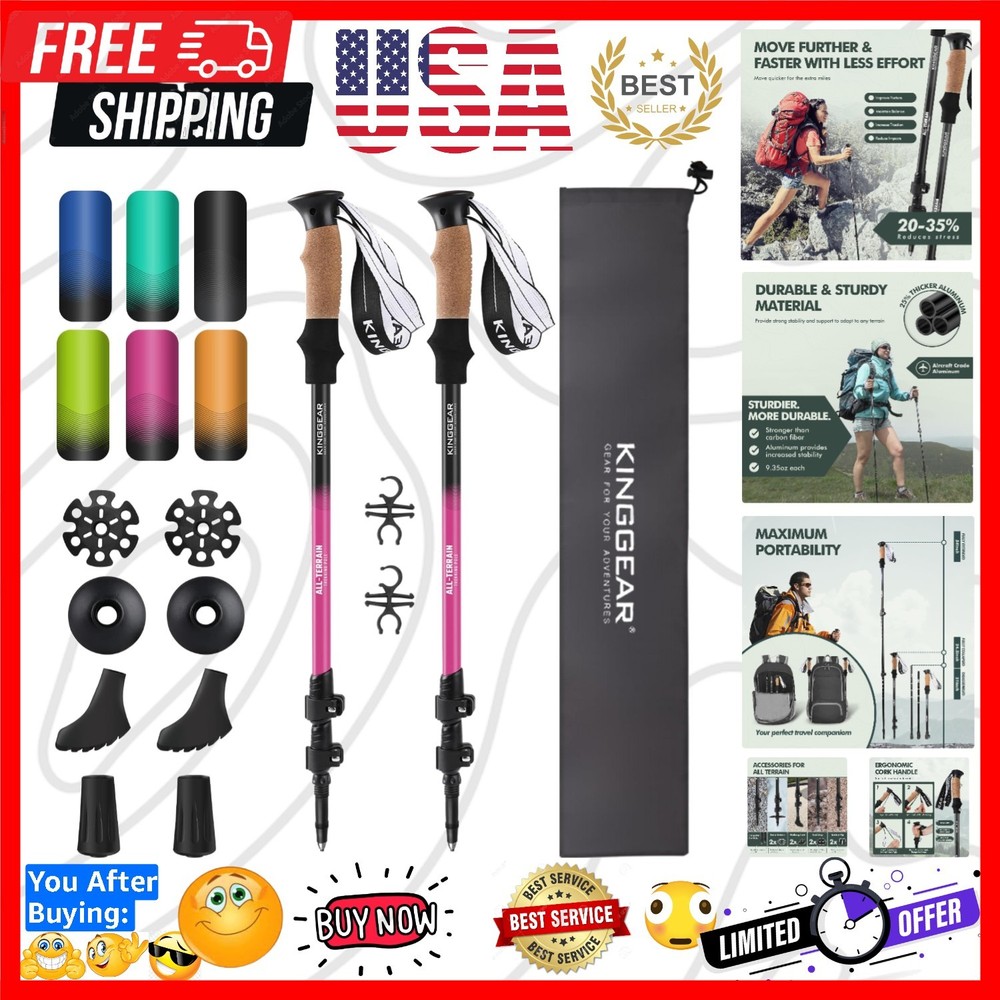 Nordic Walking Stick, TP1 Hiking Poles Retractable Lightweight 7075 Aluminum,…