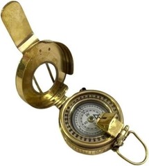 Brass WWII Military Compass, Pocket Compass, Nautical British Prismatic Compass