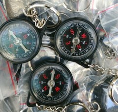 (10 PCS) Mini Compass with Chain Ring – USA Seller