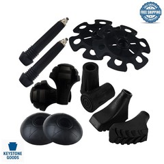 12-Piece Heavy-Duty Rubber Trekking Pole Tips & Accessories Set for Hiking & …