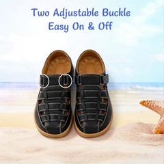 Mens Sport Sandals Leather Closed Toe Sandal Breathable Outdoor 8.5 Black