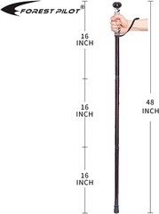 48 Inch Hardwood Walking Stick for Hiking with Compass – 3pc Set