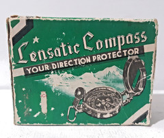 Vintage Lensatic Engineers Compass Japan With Original Box Pouch Instructions
