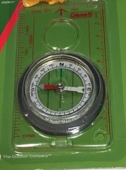 Coleman Map Compass -km & cm Scale With Cord, Direction Finder /New In Package