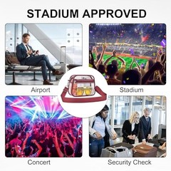 Clear Bag for Stadium Events Clear Sports Fan Handbags Purses Small Rose Red