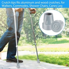 Crutch Tips, 2 Pack 7/8 Inch Heavy Duty Replacement Cane Tips Rubber Crutch Tips