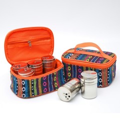 6-Piece Stainless Steel Spice Container Set for Outdoor Adventures Travel