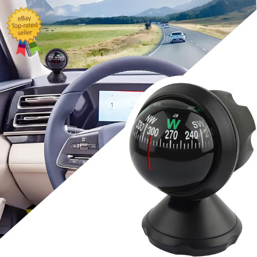 Compass for Car with Bottom Stick Car Compass Ball,Adjustible and Night Vision C